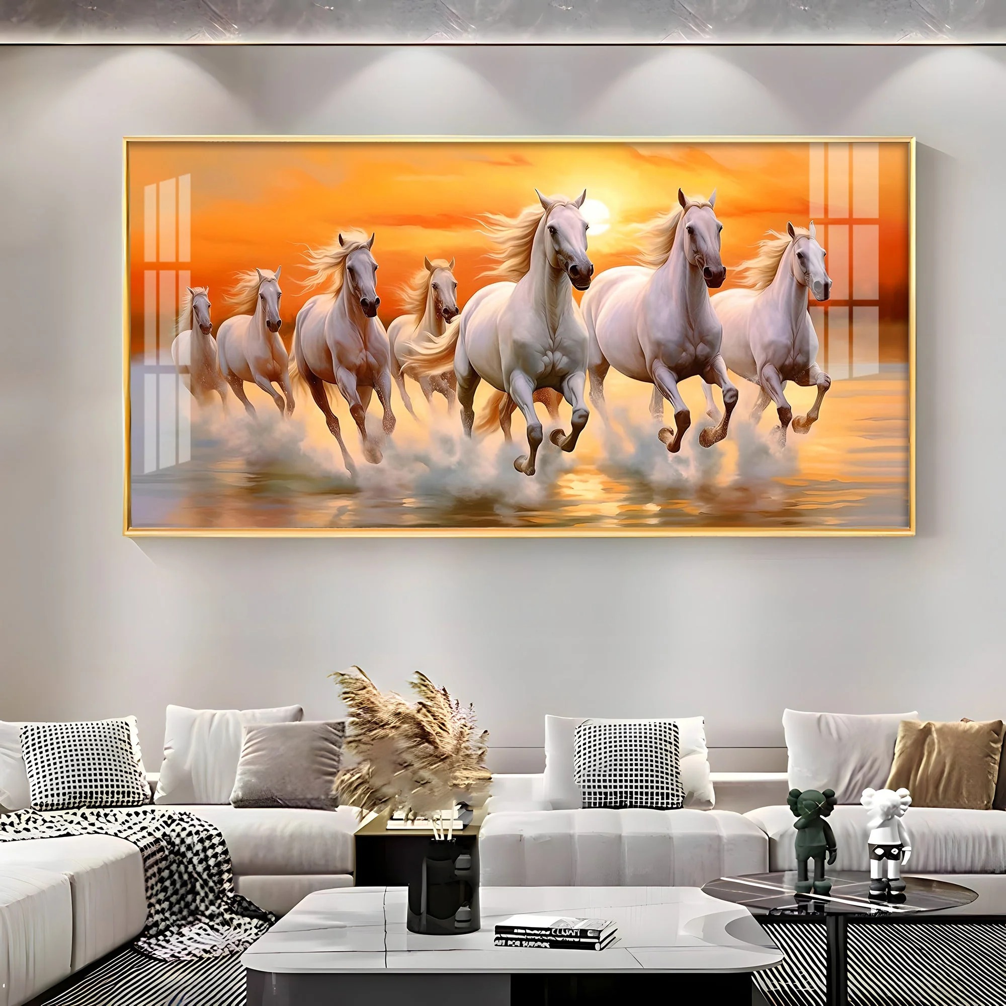 imageye___-_seven-white-running-horses-with-sunrise-premium-acrylic-horizontal-wall-art-the-next-decor-813644